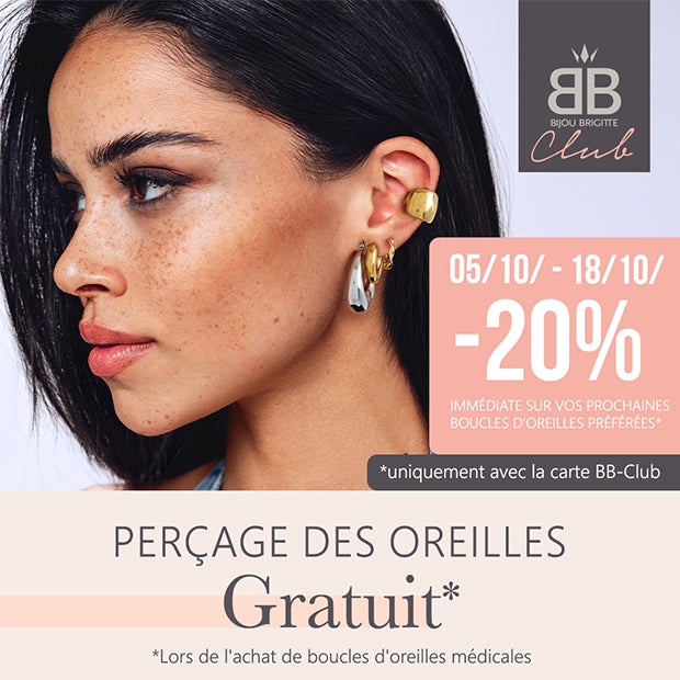 Bijoux Brigitte offre perçage gratuit